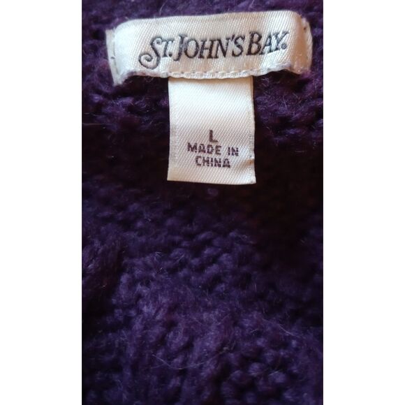 St. John's Bay Women's Size Large Wool/Mohair Blend Purple Sweater - Picture 5 of 8